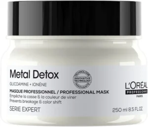 LOral Professionnel Metal Detox Hair Mask, Prevent Breakage & Colour Fade from Hard Water, Moisturising Conditioner Treatment for Smooth, Shiny Hair, Prevent Damaged Hair