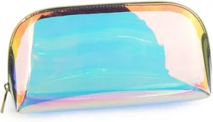 Holographic Makeup Bag Iridescent Cosmetic Bag Hologram Clutch Large Toiletries Pouch Travel Storage Pouch Toiletry Organizer Handy Bag Wristlets Women Evening Bag(s)