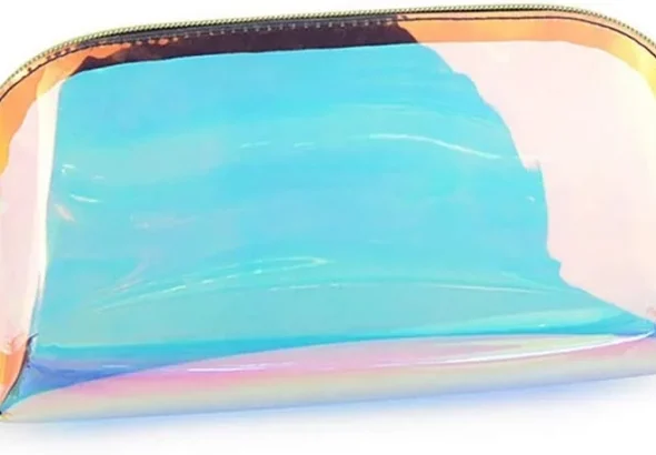 Holographic Makeup Bag Iridescent Cosmetic Bag Hologram Clutch Large Toiletries Pouch Travel Storage Pouch Toiletry Organizer Handy Bag Wristlets Women Evening Bag(s)