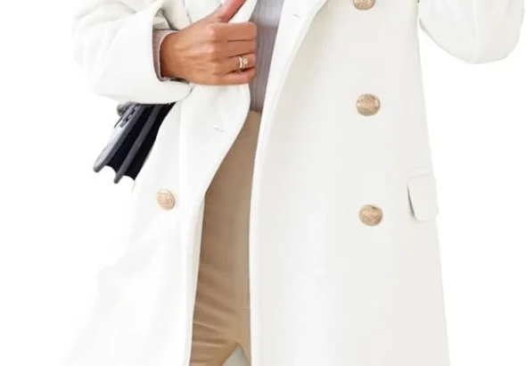 CHARTOU Women's Winter Jacket Double-Breasted Wool Blend Warm Long Trench Coat