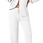 Ekouaer Pajamas Women's Long Sleeve Sleepwear Soft Button Down Loungewear Pjs Lounge Set Nightwear XS-XXL