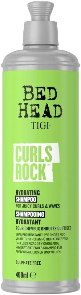Bed Head by TIGI Curls Rock 400ml Hydrating Shampoo - Professional Cleansing Wash for Curly Hair, Defines Curls with Moisturising Argan Oil Essences, Enhance Curl Pattern, Reduce Frizz, Improve Shine