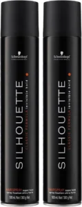Schwarzkopf Professional Silhouette Super Hold Hairspray For Hair Styling Invisible Long Lasting Hold Micro Fine Film Formers Quick Drying Non Sticky Hairspray For Women Men 500 ml (Pack of 2)