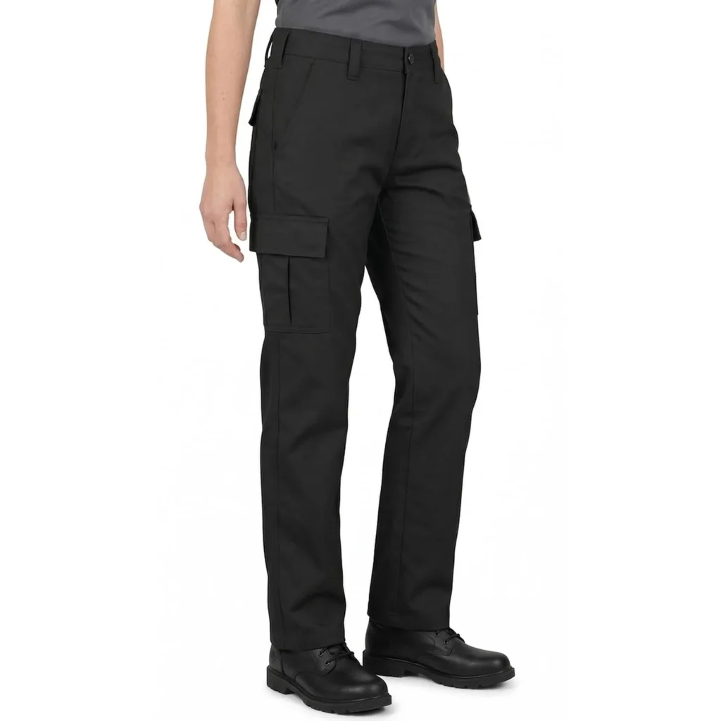 Lee Cooper Ladies Work Cargo Trousers Heavy Duty Workwear Easy Care Multi Pocket Work Safety Classic pants for Women (Black 16 UK / 32" Leg, Long)