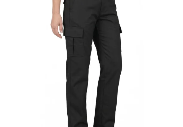 Lee Cooper Ladies Work Cargo Trousers Heavy Duty Workwear Easy Care Multi Pocket Work Safety Classic pants for Women (Black 16 UK / 32" Leg, Long)