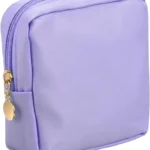 PATIKIL Polyester Makeup Bags, Square Small Cute Cosmetic Zipper Pouch Purse Reusable Makeup Storage Organizer Waterproof Travel Coin Pouch for Women Girls, Purple