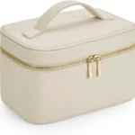 BagBase BG763 Boutique Vanity Case - Elegant Leather-Look PU - Perfect for Makeup & Travel Needs - Gifts for Women - Oyster