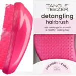 Tangle Teezer Original Detangling Hairbrush - For Wet & Dry Hair - Detangling Brush for All Hair Types - Two-Tiered Teeth Reduce Breakage & Eliminate Knots - Pink Fizz