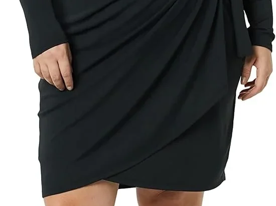 Amazon Essentials Women's Long-Sleeved Classic Wrap Dress (Available in Plus Sizes)