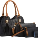 NICOLE & DORIS Fashion Women Handbags Simple Handbags for Women Large Tote Bags with 4 Pieces Vintage Shoulder Bag Multifunction Top Handle Bags for Shopping