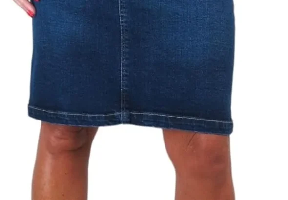 Paulo Due Women's Knee Length Stretch Denim Skirt Ladies Pencil Jeans Skirt 10-22