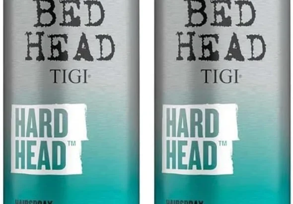 Bed Head by TIGI Hard Head Hairspray Multipack  2-Pack Extra Strong Hold Hair Spray for Women and Men, Professional Salon Styling, Long-Lasting Control with Natural Shine Finish, Frizz Control