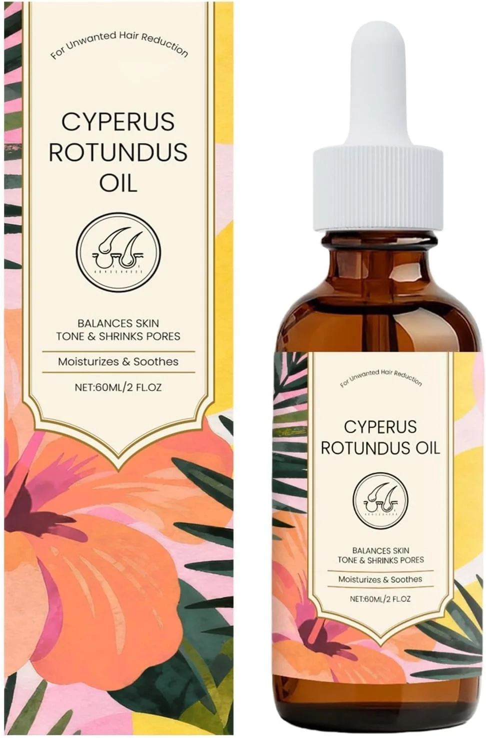 Hair Removal Oil, Soothing Skin Care, 60ml Gentle Oil for Slowing Body Hair Growth After Shaving or Waxing Care for Women Legs Arms Underarms Bikini Line Private Area Post Removal 3.3x3.3x11.9cm