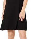 Amazon Essentials Women's Short-Sleeved Scoop Neck Swing Dress (Available in Plus Sizes)