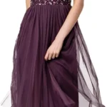 Maya Deluxe Women's V-Neck midi, Decorated Bridesmaid Dress