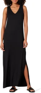 Amazon Essentials Women's Side-Slit V-Neck Jersey Maxi Dress
