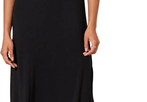Amazon Essentials Women's Side-Slit V-Neck Jersey Maxi Dress