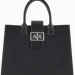 Armani Exchange Women's Jodie, Sustainable, Logo Plate Closure Medium Tote