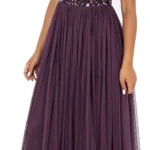 Maya Deluxe Women's Womens Ladies Bridesmaid Maxi Dress Halter Neck Sequin Embellished Prom Graduation Wedding Bridesmaid Dress (Pack of 1)