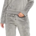 kraftd Womens Pyjamas Set Warm Fleece Winter Cosy Soft 2 Piece Pjs Sets Nightwear Loungewear Long Sleeve Top and Bottoms Pjs Sleepwear