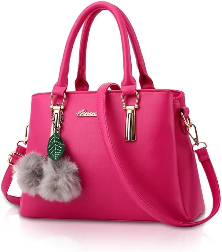 NICOLE&DORIS Handbags for Women handbags with pompom fashion top handles crossbody bags messenger bags for women faux leather