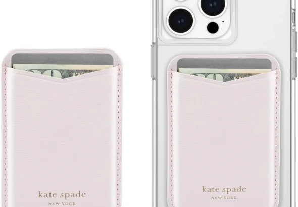 Kate Spade New York Magnetic Wallet/Card Holder - Compatible with MagSafe Phones and Cases - Pale Dogwood