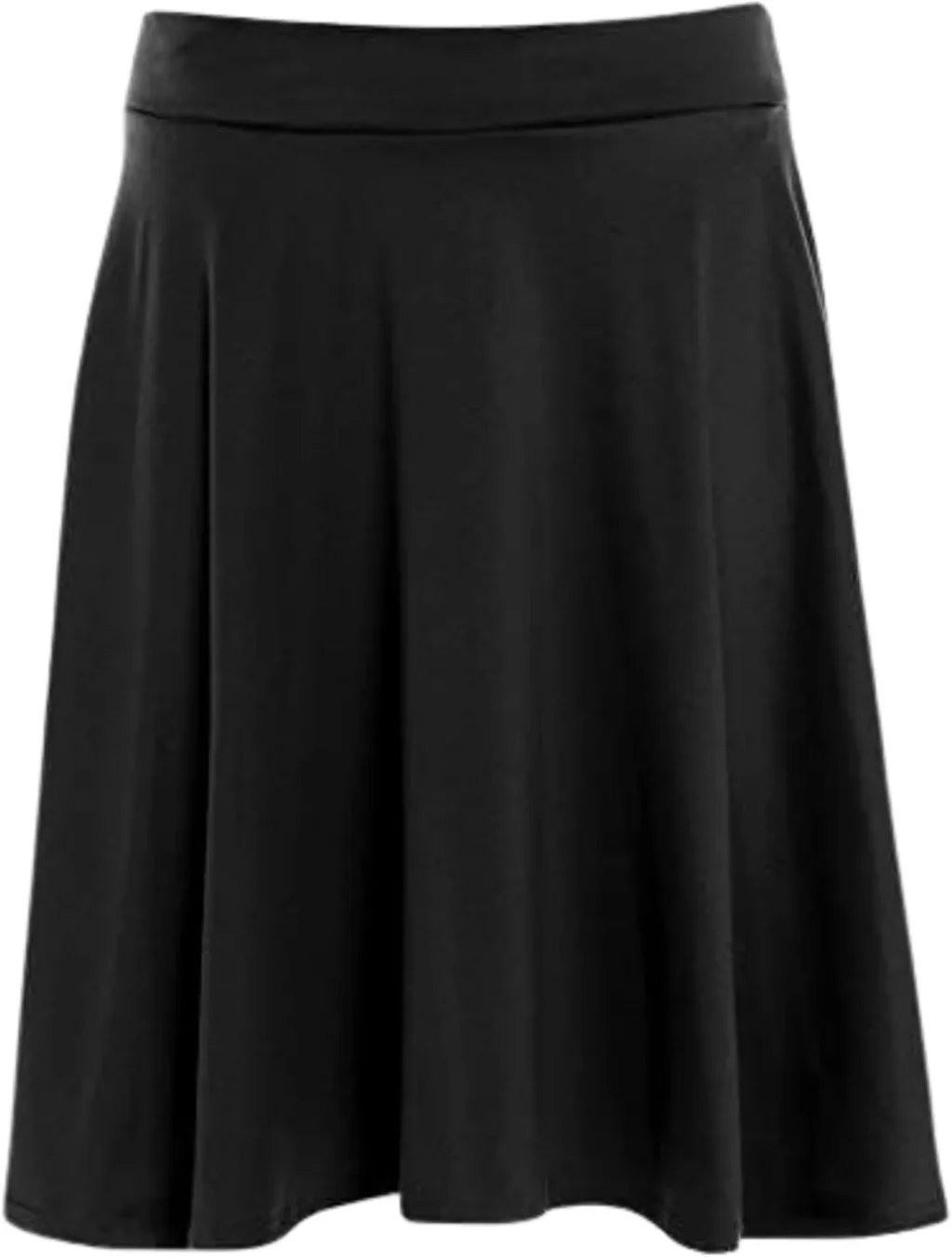 Womens Plus Size Skater Skirt Plain Flared Elastic Waist Short Skater Skirt Ladies Stretched Pleated Party Skirts