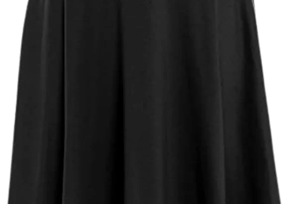 Womens Plus Size Skater Skirt Plain Flared Elastic Waist Short Skater Skirt Ladies Stretched Pleated Party Skirts