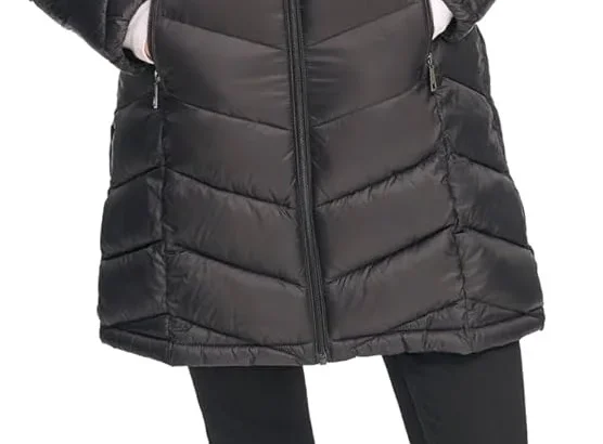 Calvin Klein Women's Long Chevron Puffer Jacket