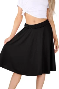 Janisramone Women's Knee-Length Tartan Skater Skirt, Polyester-Elastane, Size SM, ML, XL, 2XL, 3XL, Multi-Occasion Skirt