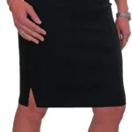 icecoolfashion Women's Pencil Skirt Stretch Bodycon Girls School Uniform Ladies Work Office Slit Knee Length Slim Fit Skirt 6-18