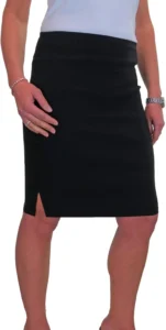 icecoolfashion Women's Pencil Skirt Stretch Bodycon Girls School Uniform Ladies Work Office Slit Knee Length Slim Fit Skirt 6-18