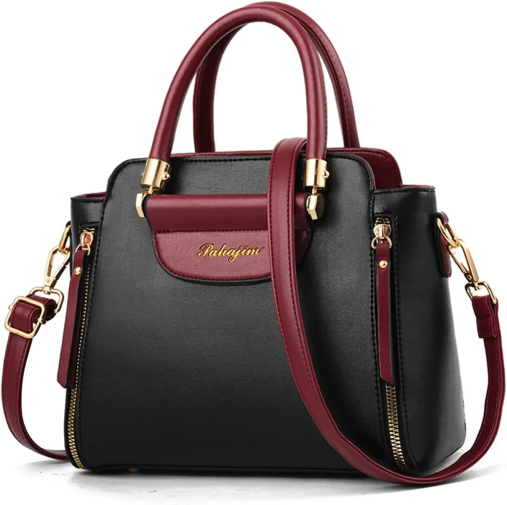 NICOLE & DORIS Women Top Handle Bag Elegant Handbags Contrast Color Shoulder Bags PU Leather Small Crossbody Bag Satchel Bag for Casual Daily