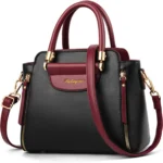 NICOLE & DORIS Women Top Handle Bag Elegant Handbags Contrast Color Shoulder Bags PU Leather Small Crossbody Bag Satchel Bag for Casual Daily