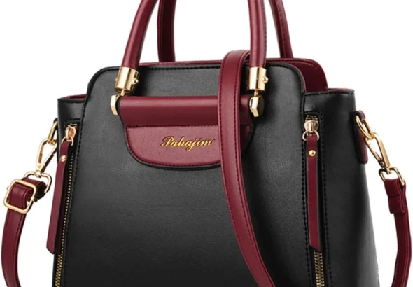 NICOLE & DORIS Women Top Handle Bag Elegant Handbags Contrast Color Shoulder Bags PU Leather Small Crossbody Bag Satchel Bag for Casual Daily