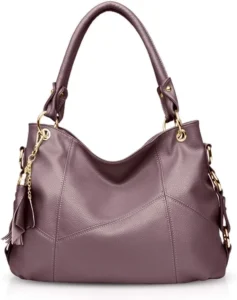 NICOLE & DORIS Women Handbag Large Capacity Shoulder Bags Soft Leather Hobo Bag Fashion Cross-Body Bags Top-Handle Bags with Tassel Purple