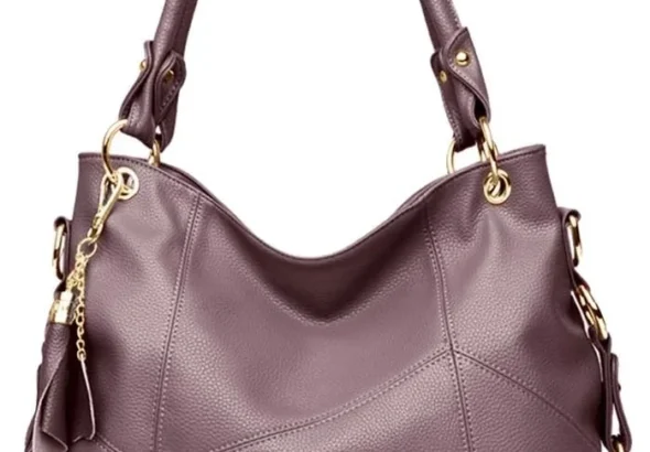 NICOLE & DORIS Women Handbag Large Capacity Shoulder Bags Soft Leather Hobo Bag Fashion Cross-Body Bags Top-Handle Bags with Tassel Purple