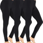 The Fancy Dress 3 Pack Womens Soft Cotton Leggings - Ladies Elasticated Waist Non-See Through Leggings for Womens UK Size 8-30