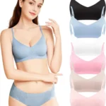 POWER FLOWER 6-Pack Women's Sports Bras, Seamless Yoga Bras with Removable Pads, Comfortable Strap Design, Sizes S-XL