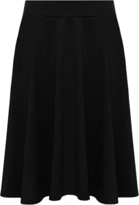 Candid Styles Womens Plain Midi Skirt Summer Dress Ladies Soft Stretch Elastic Waist Flared Skater Midi Skirt Plus Size
