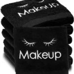 Shimeyao 13x13 Inch Black Makeup Towels Bulk Reusable Makeup Washcloths for Face Facial Remover Washcloths Absorbent Cotton Towel for Salon Spa Women Skin Care(6 Pcs,Classic)