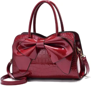 NICOLE & DORIS Handbags for Women Designer Top Handle Bags Patent Leather Crossbody Shoulder Bags Party Clutch Bag Ladies Elegant Tote Bag Cute Bowknot Bag