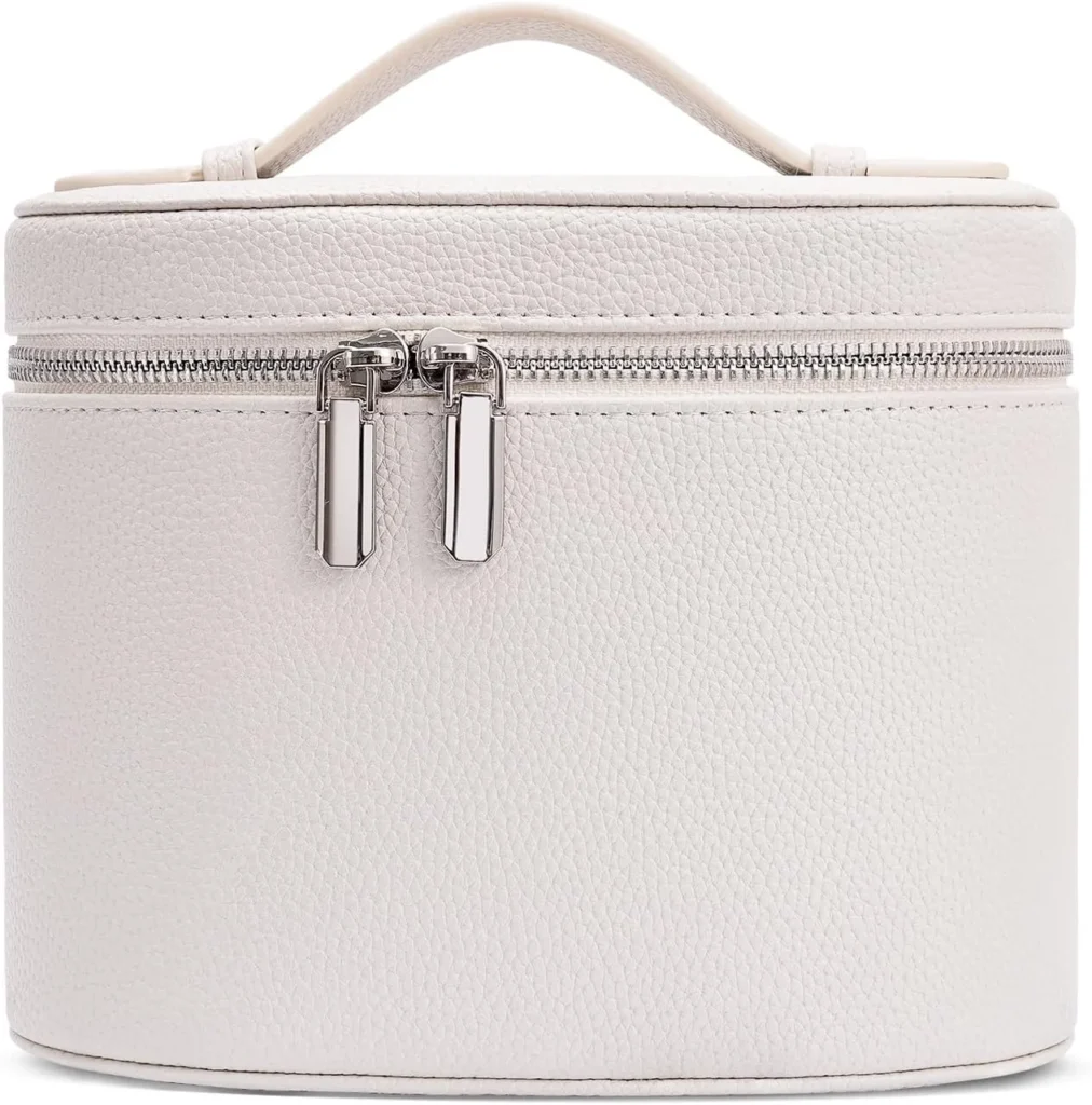 Leather Makeup Bag, Portable Makeup Bag, Removable Compartments