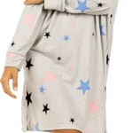 TURTLE Warm Star Sleep Tee Nighty Women Nightwear/Night Shirt/Night Dress Gown/Stay Warm & Cozy