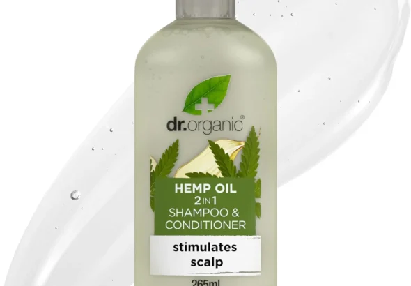 Dr Organic Hemp Oil 2 in 1 Shampoo & Conditioner, Fine Hair, Fine Hair, Mens, Womens, Natural, Vegan, Cruelty-Free, Paraben & SLS-Free, Certified Organic, 265ml, Packaging may vary