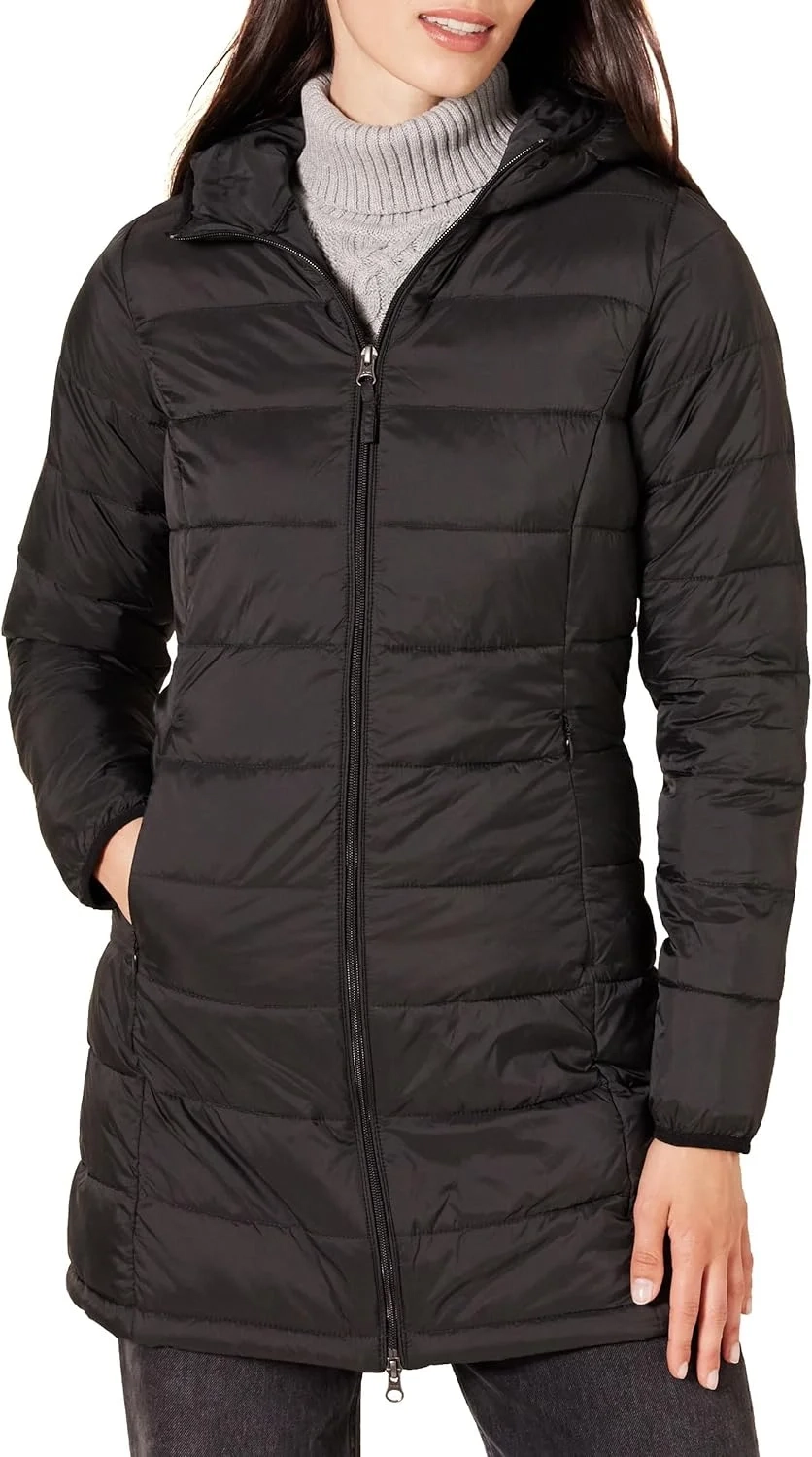 Amazon Essentials Women's Lightweight Water-Resistant Packable Hooded Puffer Coat (Available in Plus Size)