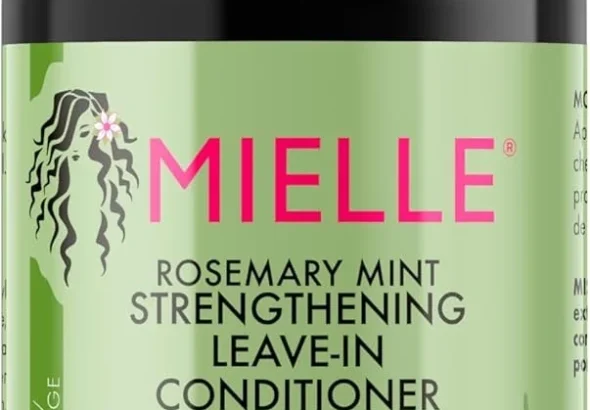 Mielle Rosemary Mint Strengthening Leave In Conditioner for Curly Hair - Hydrating Hair Moisturiser Infused with Biotin to Soften, Protect & Boost Shine, 355 ml (Pack of 1)