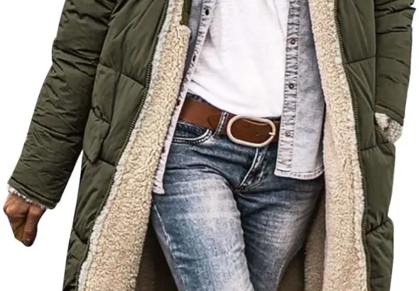 Yinguo Winter Jackets for Women UK Ladies Fashionable Longline Warm Winter Coat Double Faced Windproof Coats Long Sleeve Hooded Down Jacket Warm up Outfits