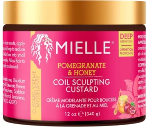Mielle Pomegranate & Honey Curl Cream - Coil & Curl Defining Hair Cream for Type 4 Hair - Hydrates, Controls Frizz, Conditions & Adds Shine, 340 ml (Pack of 1)