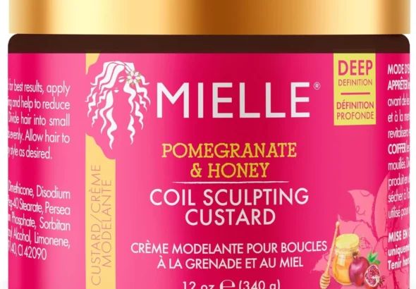 Mielle Pomegranate & Honey Curl Cream - Coil & Curl Defining Hair Cream for Type 4 Hair - Hydrates, Controls Frizz, Conditions & Adds Shine, 340 ml (Pack of 1)